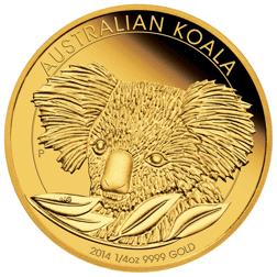 Pre-Owned 2014 Australian Koala 1/4oz Proof Gold Coin