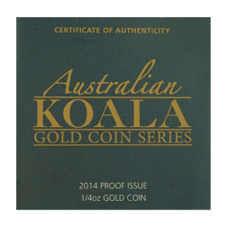 Pre-Owned 2014 Australian Koala 1/4oz Proof Gold Coin