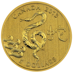 Pre-Owned 2013 Canadian Year of the Snake 1/10oz Proof Gold Coin