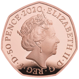 Pre-Owned 2020 UK Beatrix Potter Peter Rabbit 50p Proof Gold Coin - Damaged Box