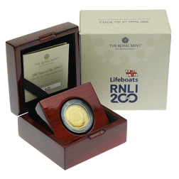Pre-Owned 2024 UK 200 Years of the RNLI 1/4oz Proof Gold Coin