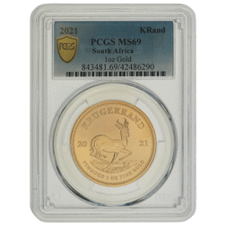 Pre-Owned 2021 South African Krugerrand 1oz Gold Coin - PCGS Graded MS69 - 843481.69/42486290