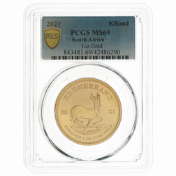 Pre-Owned 2021 South African Krugerrand 1oz Gold Coin - PCGS Graded MS69 - 843481.69/42486290