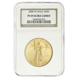 Pre-Owned 2000 USA Eagle 1oz Proof Gold Coin - NGC Graded PF69 - 1544764-015