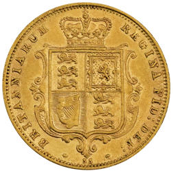Pre-Owned 1876 London Mint DN.33 Victorian 'Shield' Half Sovereign Gold Coin
