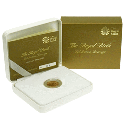 Pre-Owned 2015 UK Princess Charlotte Royal Birth 'Struck on the Day' Boxed Full Sovereign Gold Coin