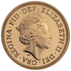 Pre-Owned 2017 UK Sapphire Jubilee 'Struck on the Day' Boxed Full Sovereign Gold Coin