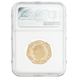 Pre-Owned 2019 UK Roger Bannister '4-Minute Mile' 50p Piedfort Proof Gold Coin - NGC Graded PF70 - 6