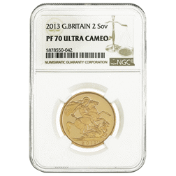 Pre-Owned 2013 UK Double Sovereign Proof Gold Coin - NGC Graded PF70 - 5878550-042