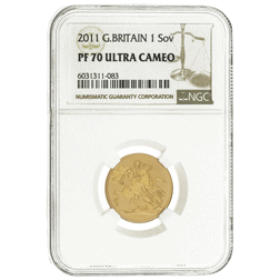 Pre-Owned 2011 UK Full Sovereign Proof Gold Coin - NGC Graded PF70 - 6031311-083