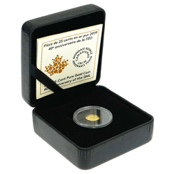 Pre-Owned 2019 Royal Canadian Mint 40th Anniversary of the Gold Maple Leaf 0.5g Proof Gold Coin