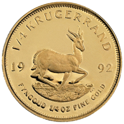 Pre-Owned 1992 South African Krugerrand 1/4oz Proof Design Gold Coin