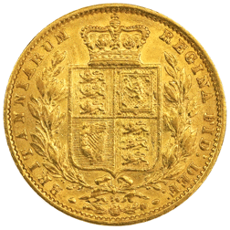 Pre-Owned 1866 London Mint DN.74 Victorian 'Shield' Full Sovereign Gold Coin