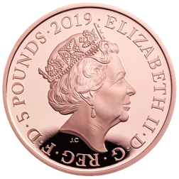 Pre-Owned 2019 UK 200th Anniversary Queen Victoria £5 Proof Gold Coin