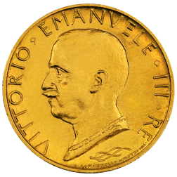 Pre-Owned 1931 Italy Vittorio Emanuele III 100 Lire Gold Coin