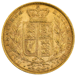 Pre-Owned 1871 London Mint DN.103 Victoria Young Head 'Shield' Full Sovereign Gold Coin