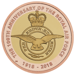Pre-Owned 2018 UK RAF Centenary Badge £2 Proof Gold Coin