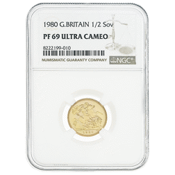 Pre-Owned 1980 UK Half Sovereign Gold Proof Coin - NGC Graded PF69 - 8222199-010