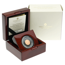 Pre-Owned 2022 UK Memorial Quarter Sovereign Proof Gold Coin