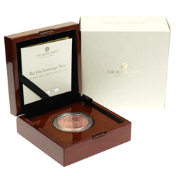 Pre-Owned 2022 UK Quintuple Sovereign Brilliant Uncirculated Gold Coin