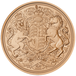 Pre-Owned 2022 UK Memorial Quintuple Sovereign Brilliant Uncirculated Gold Coin