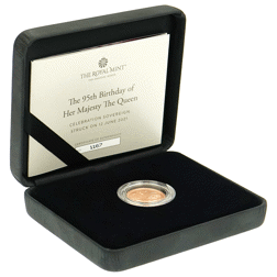 Pre-Owned 2021 UK 95th Birthday of Queen Elizabeth II 'Struck on the Day' Full Sovereign Gold Coin