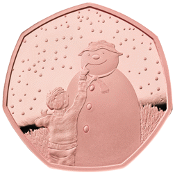 Pre-Owned 2021 UK 'The Snowman' 50p Proof Gold Coin