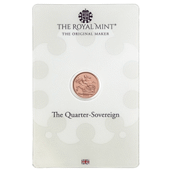 Pre-Owned 2023 UK Coronation Quarter Sovereign Gold Coin - Carded