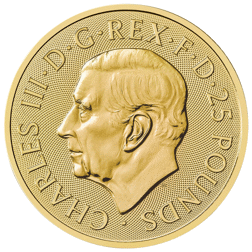 Pre-Owned 2025 UK Tudor Beasts Greyhound of Richmond 1/4oz Gold Coin