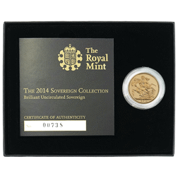 Pre-Owned 2014 UK Full Sovereign 'Mule' Brilliant Uncirculated Gold Coin