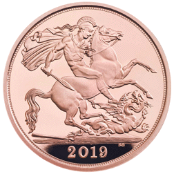 Pre-Owned 2019 UK Half Sovereign Proof Design Gold Coin