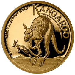 Pre-Owned 2022 Australian Kangaroo 1/4oz Proof Gold Coin