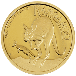 Pre-Owned 2022 Australian Kangaroo 1/4oz Proof Gold Coin