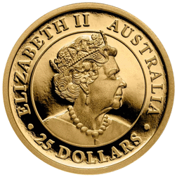 Pre-Owned 2022 Australian Kangaroo 1/4oz Proof Gold Coin