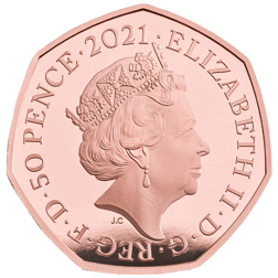 Pre-Owned 2021 UK Decimal Day 50th Anniversary 50p Proof Gold Coin