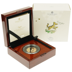 Pre-Owned 2021 UK 'Tigger' 50p Piedfort Proof Gold Coin