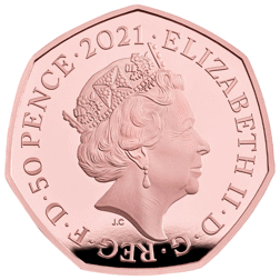 Pre-Owned 2021 UK 'Tigger' 50p Piedfort Proof Gold Coin