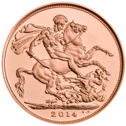 Pre-Owned 2014 UK Full Sovereign Proof Design Gold Coin