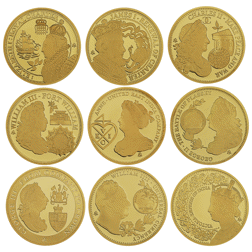 Pre-Owned 2017 East India Company Empire Proof Gold 9-Coin Collection