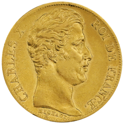 Pre-Owned 1825 French Charles X 20 Franc Gold Coin