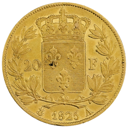 Pre-Owned 1825 French Charles X 20 Franc Gold Coin