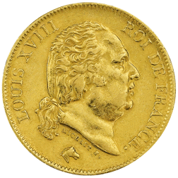 Pre-Owned 1816 French Louis XVIII 40 Franc Gold Coin