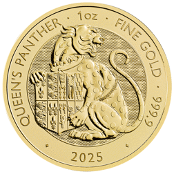 Pre-Owned 2025 UK Tudor Beasts Queen's Panther 1oz Gold Coin