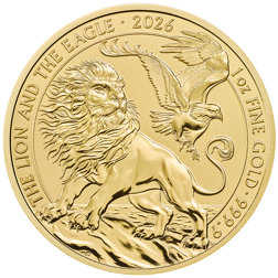 Pre-Owned UK The Lion and The Eagle 1oz Gold Coin - Mixed Dates