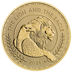 Pre-Owned UK The Lion and The Eagle 1oz Gold Coin - Mixed Dates