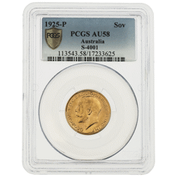 Pre-Owned 1925 Perth Mint Full Sovereign Gold Coin - PCGS Graded AU58 - 113543.58/17233625