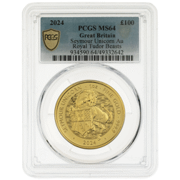 Pre-Owned 2024 UK Tudor Beasts Seymour Unicorn 1oz Gold Coin - PCGS Graded MS64 - 934590.64/49332642