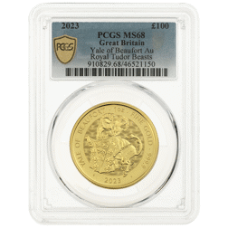 Pre-Owned 2023 UK Tudor Beasts 'Yale of Beaufort' 1oz Gold Coin - PCGS Graded MS68 - 910829.68/46521
