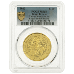 Pre-Owned 2023 UK Tudor Beasts 'Yale of Beaufort' 1oz Gold Coin - PCGS Graded MS68 - 910829.68/46521