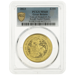 Pre-Owned 2023 UK Tudor Beasts 'Yale of Beaufort' 1oz Gold Coin - PCGS Graded MS68 - 910829.68/46521